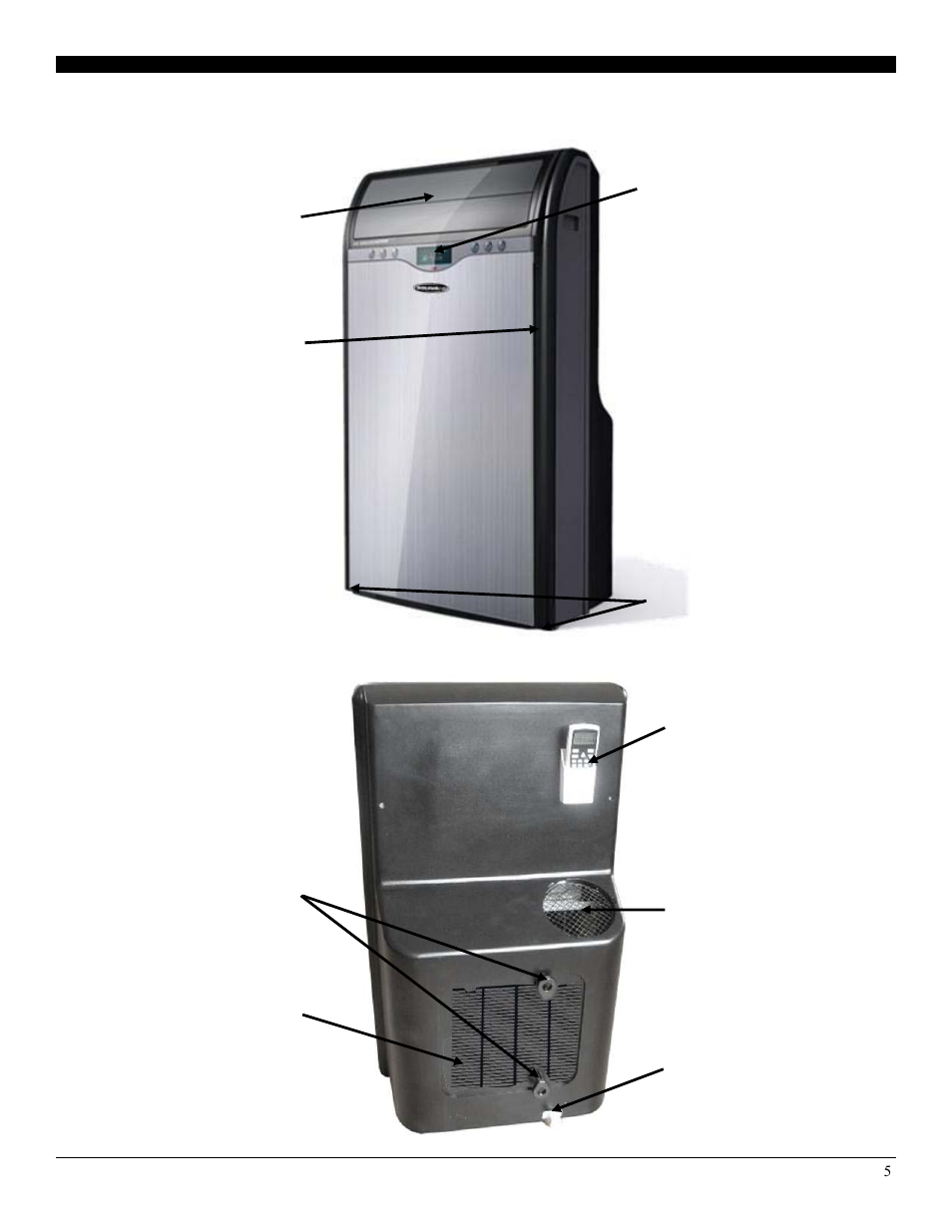 Product diagram | Soleus Air Portable Air Conditioner with Heat Pump PH5(S) SERIES User Manual | Page 5 / 16