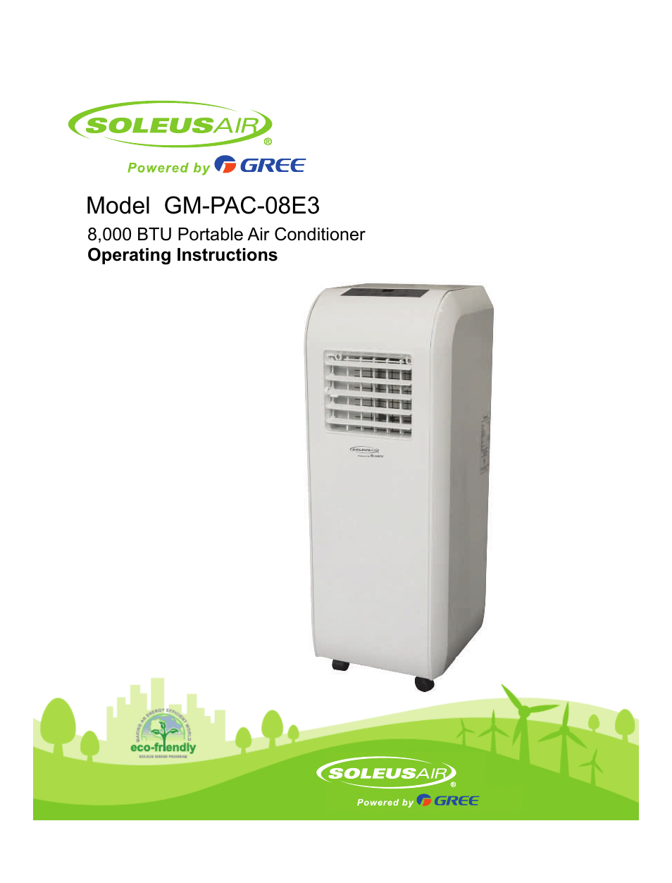 Soleus Air Portable Air Conditioner GM-PAC-08E3 User Manual | 16 pages