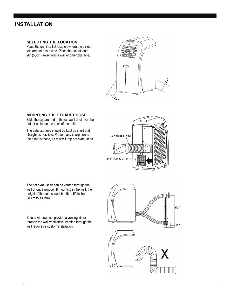 Installation | Soleus Air PE2-08R-62 User Manual | Page 5 / 16