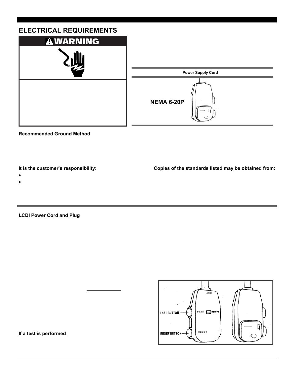 Electrical requirements, Nema 6-20p | SoleusAir SG-TTW-10HC User Manual | Page 4 / 20