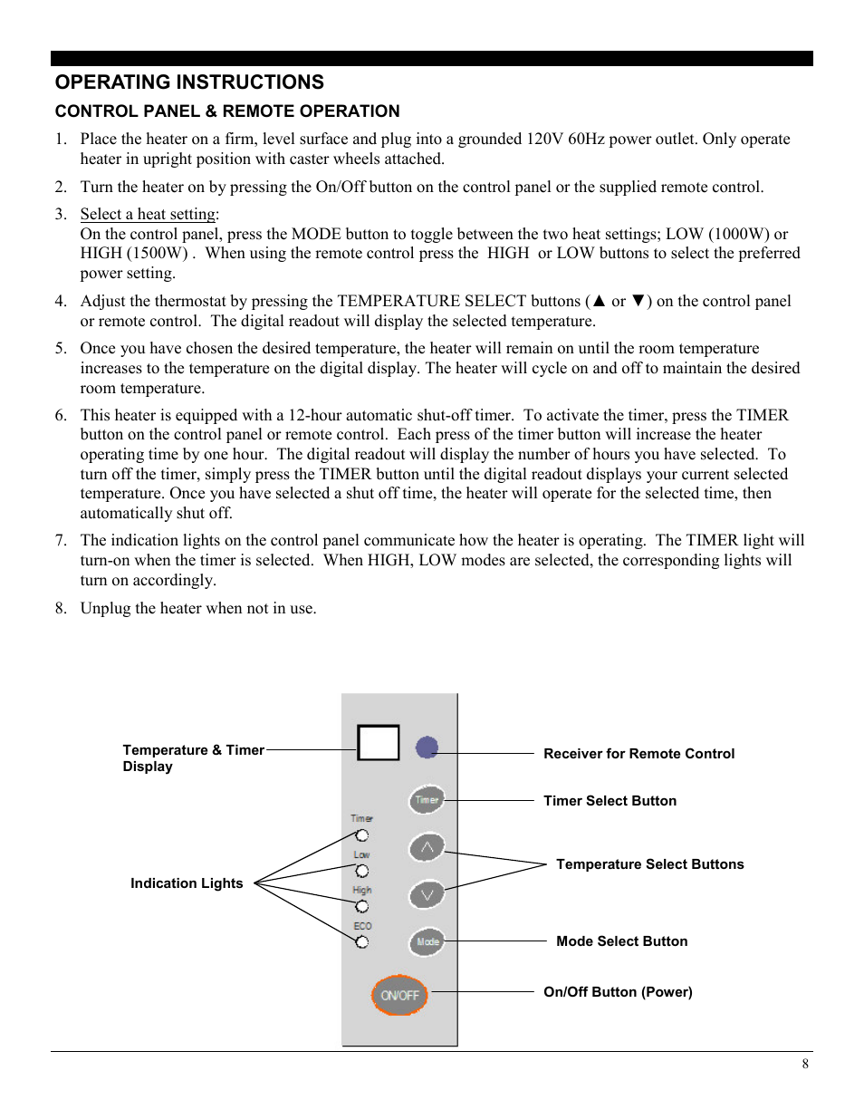 Soleus Air HGW-308R User Manual | Page 8 / 11