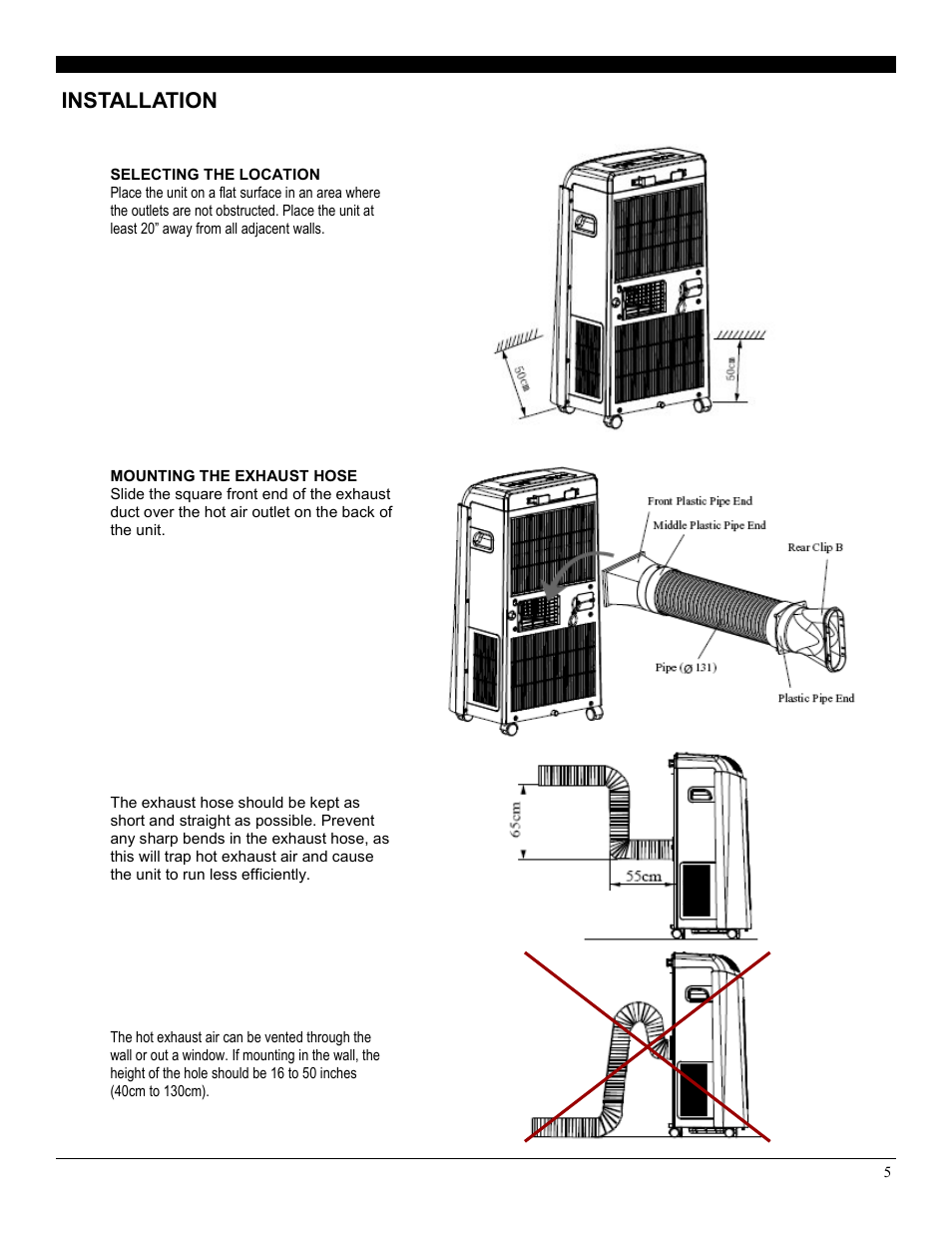 Installation | Soleus Air PE4-11R-03 User Manual | Page 5 / 16