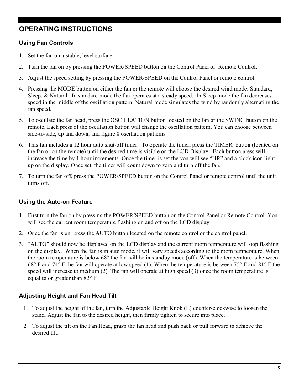 Soleus Air FS2-40R-32 User Manual | Page 5 / 7