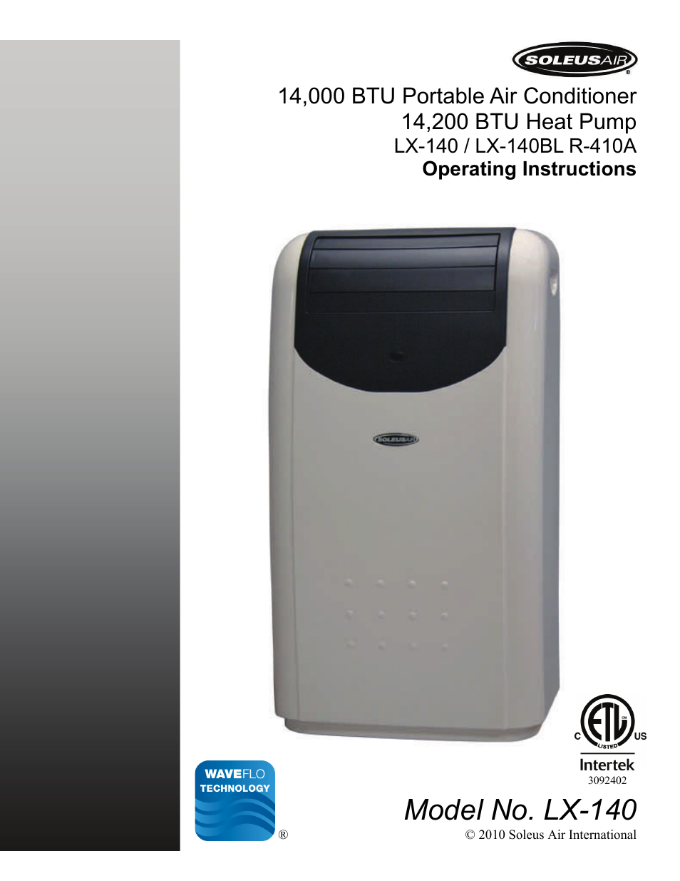 Soleus Air LX-140BL User Manual | 18 pages