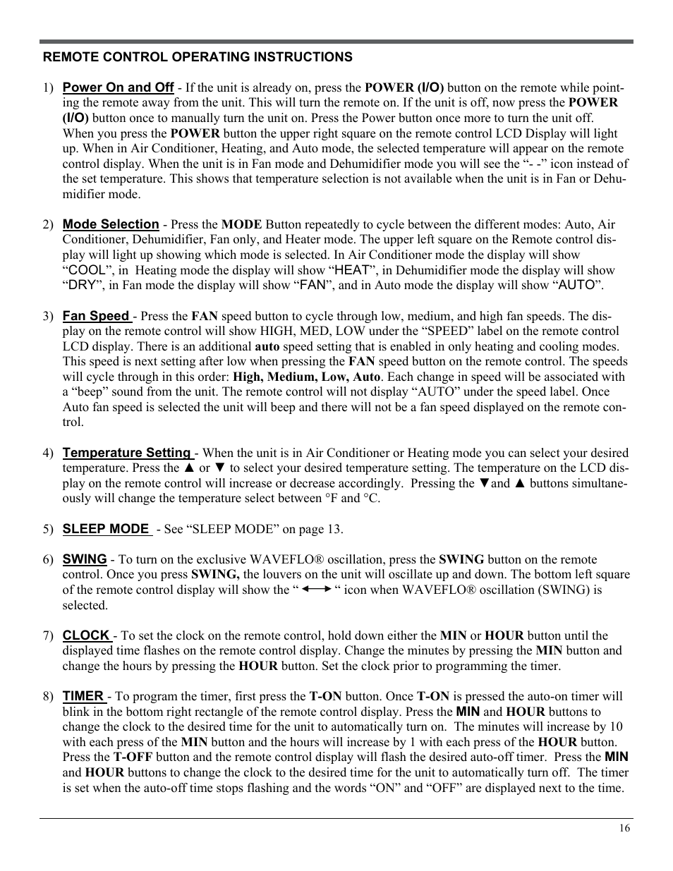 Soleus Air LX-140BL User Manual | Page 16 / 18