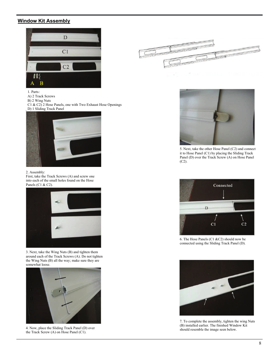 Window kit assembly | Soleus Air LX-140BL User Manual | Page 8 / 18