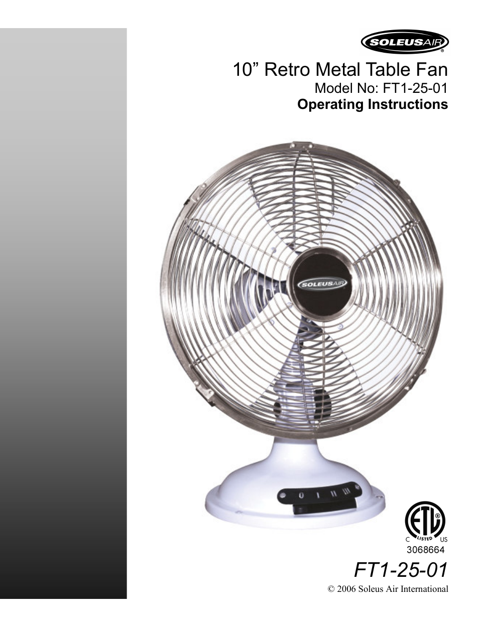 Soleus Air FT1-25-01 User Manual | 8 pages