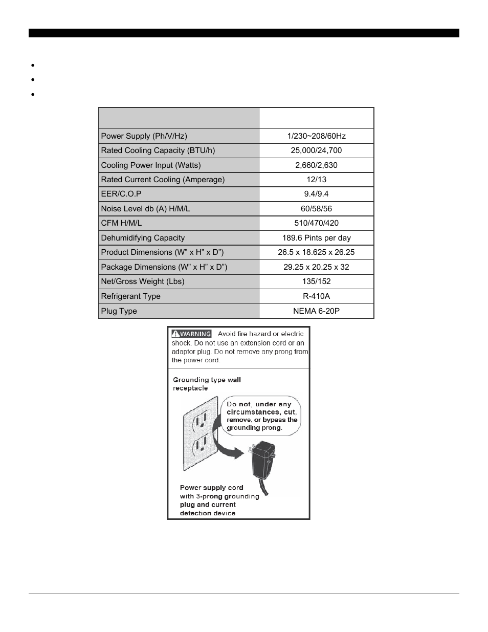 Specifications, Disclaimer | Soleus Air Electronic Window Air Conditioner SG-WAC-25ESE-C User Manual | Page 5 / 21