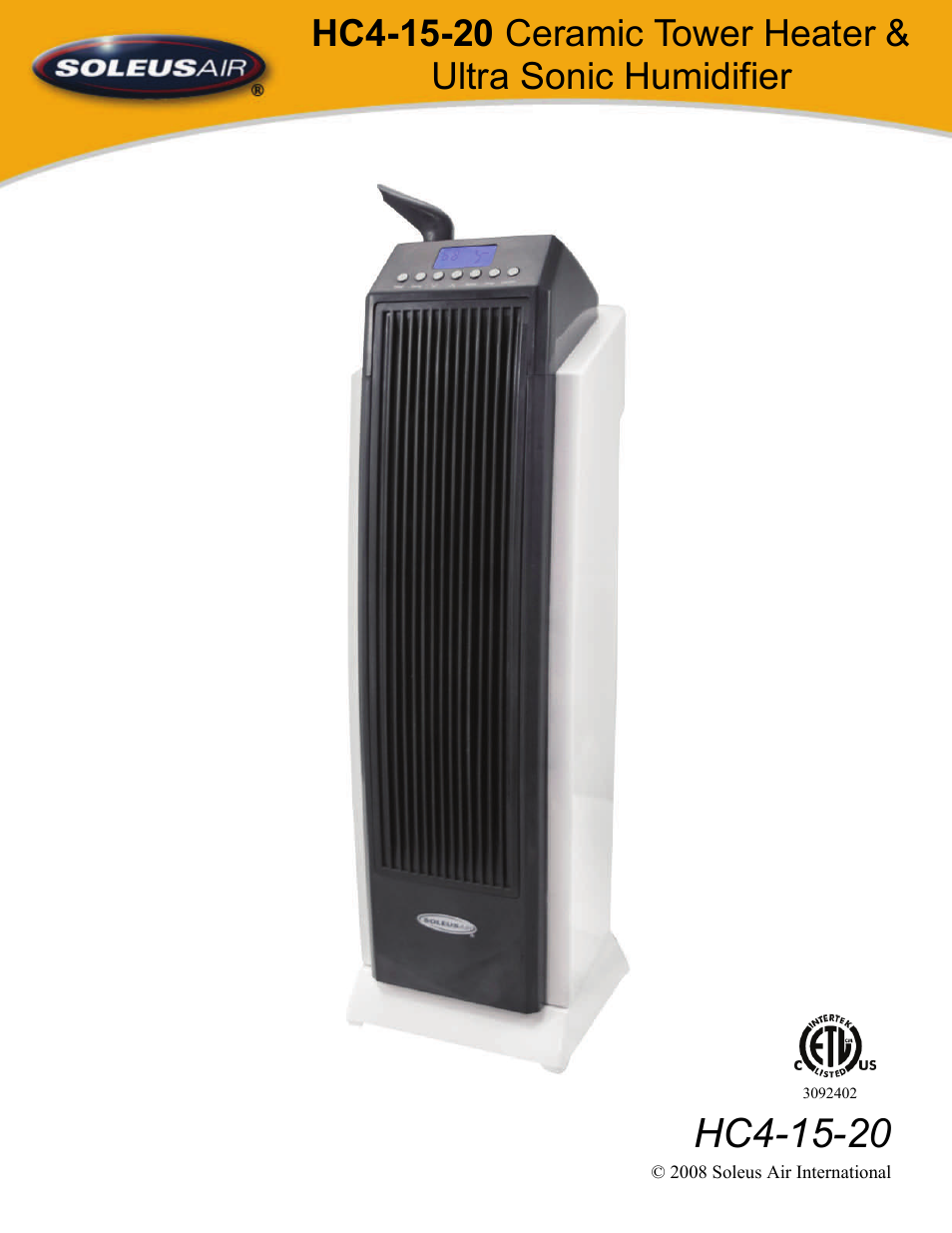 Soleus Air HC4-15-20 User Manual | 7 pages