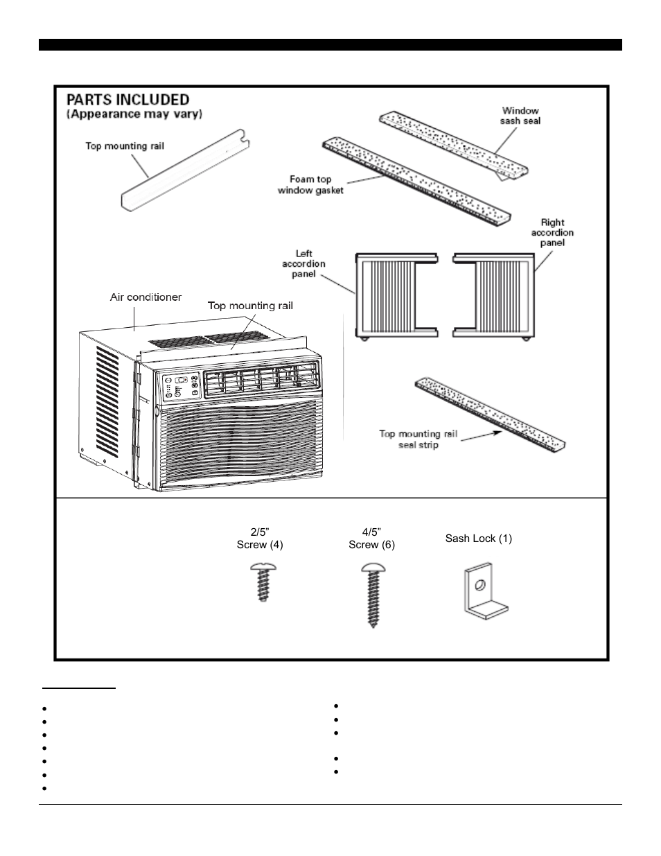 Packing list | SoleusAir G-WAC-06ESE-F User Manual | Page 4 / 17