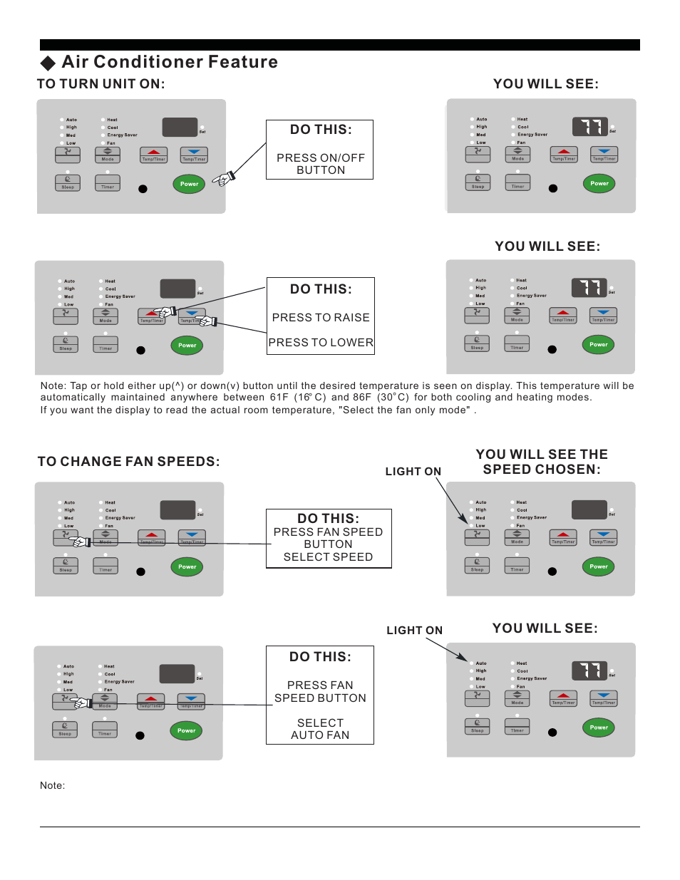 Air conditioner features(continued) | Soleus Air SG-TTW-10HC User Manual | Page 11 / 18