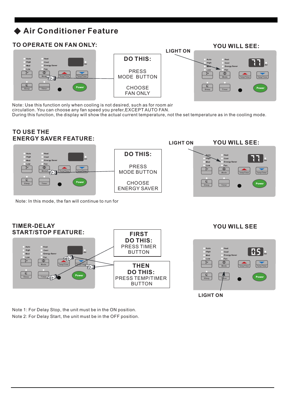 Air conditioner features(continued) | Soleus Air SG-TTW-10HC User Manual | Page 12 / 18