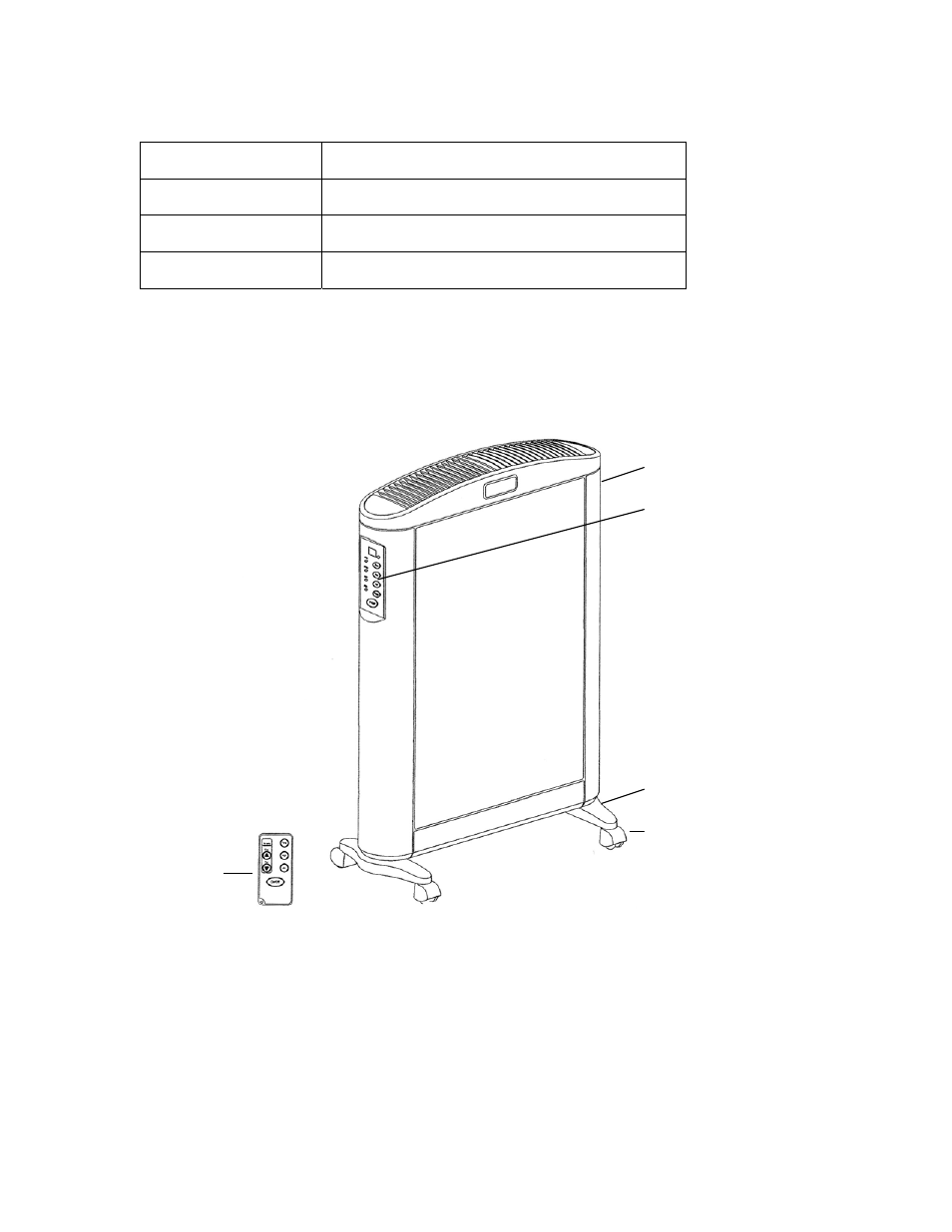 Specifications, Product diagram | Soleus Air HM4-15R-01 User Manual | Page 4 / 9
