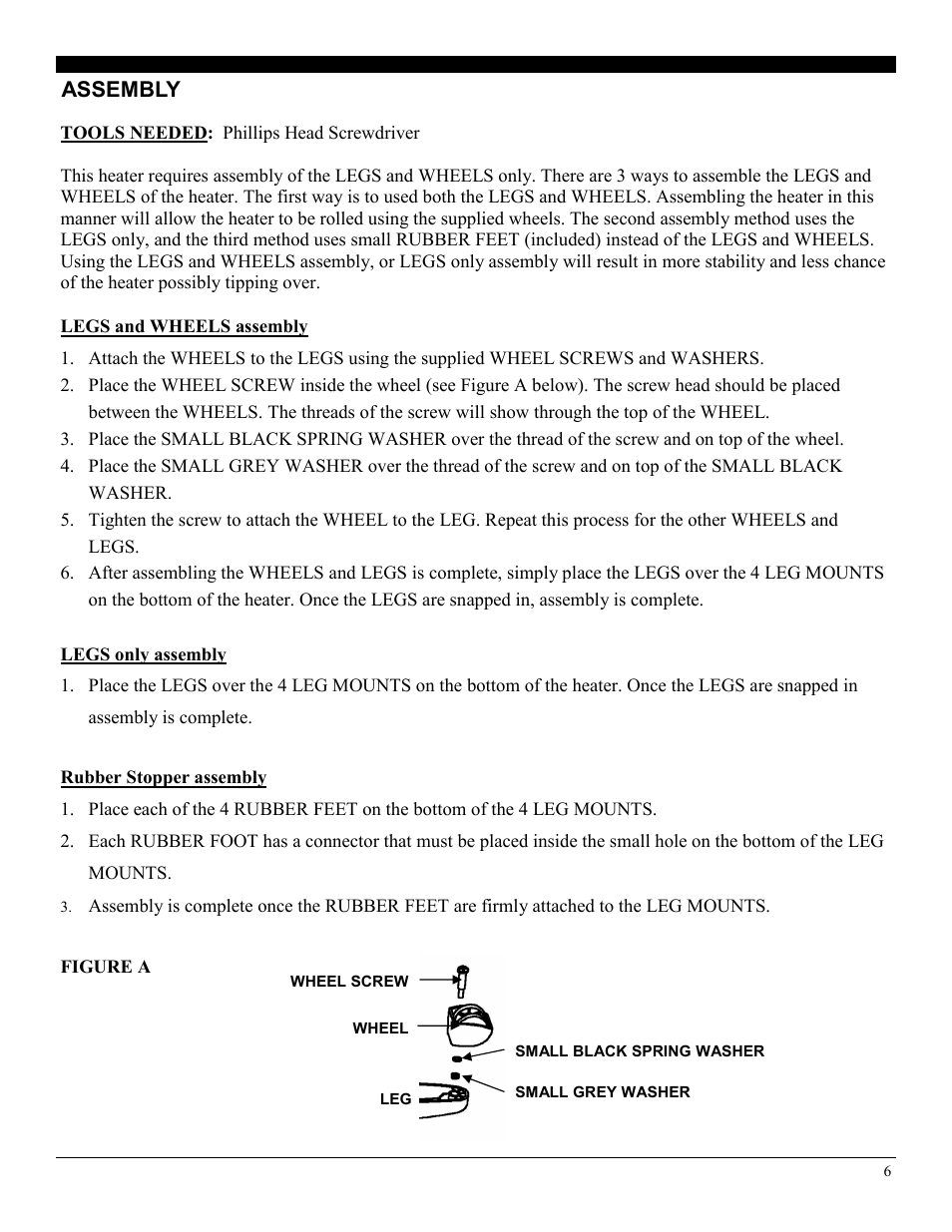 Assembly | Soleus Air HM5-15R-32 User Manual | Page 6 / 10
