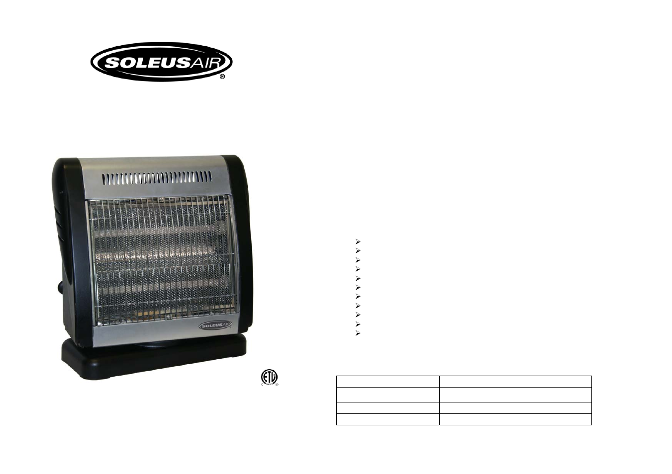 Soleus Air MS-12 User Manual | 4 pages