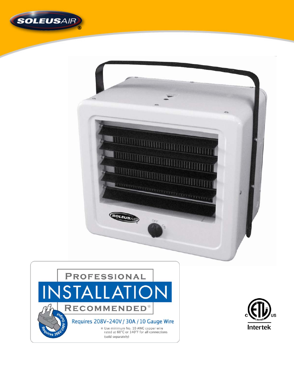 Soleus Air Industrial Utility Heater HI1-50-03 User Manual | 12 pages