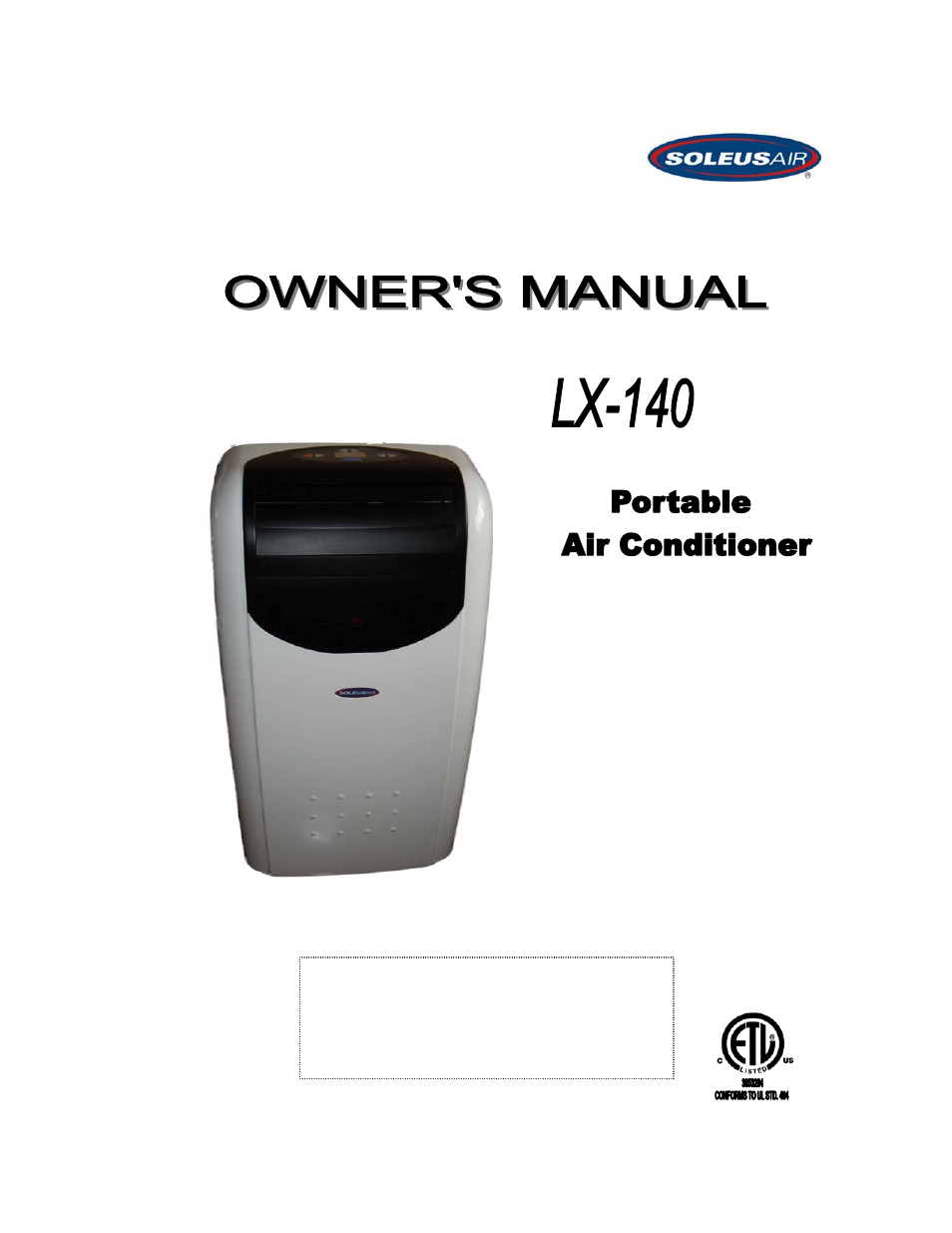 Soleus Air LX-140 User Manual | 16 pages