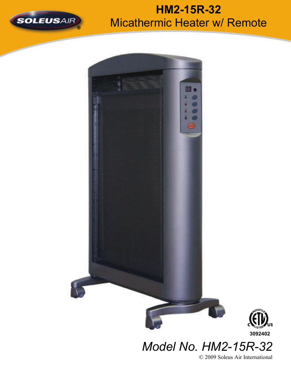 Soleus Air HM2-15R-32 User Manual | 10 pages