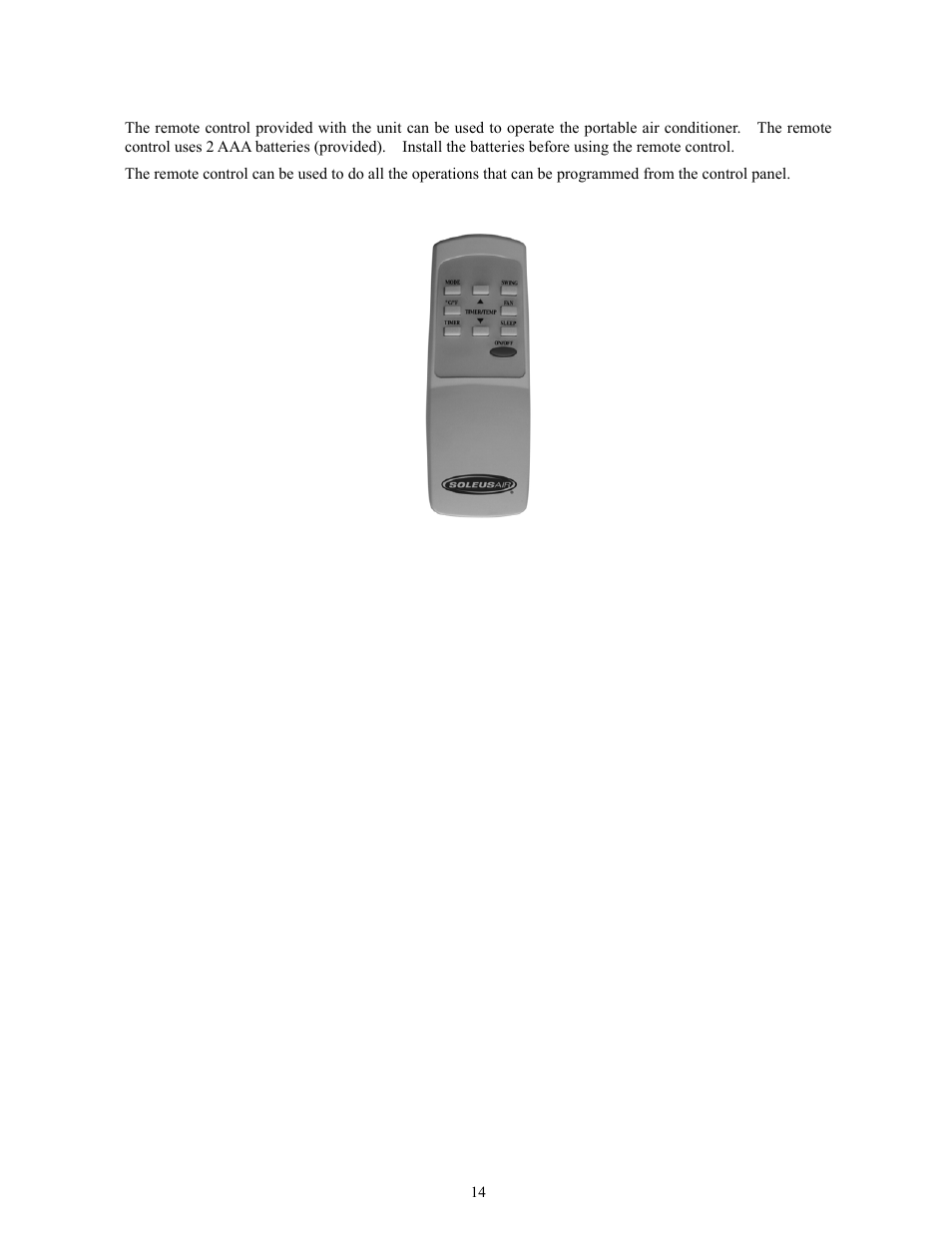 Remote control & operation | Soleus Air PH1-14R-03 User Manual | Page 14 / 19
