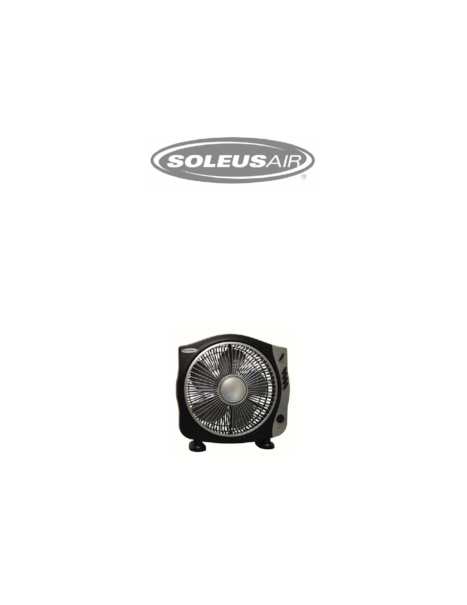Soleus Air FTY-30 User Manual | 3 pages