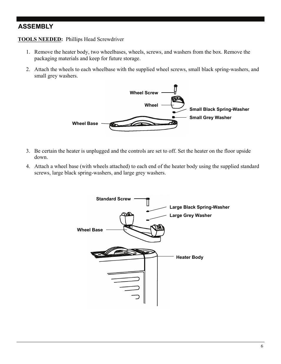 Assembly | Soleus Air HM4-15E-01 User Manual | Page 6 / 10