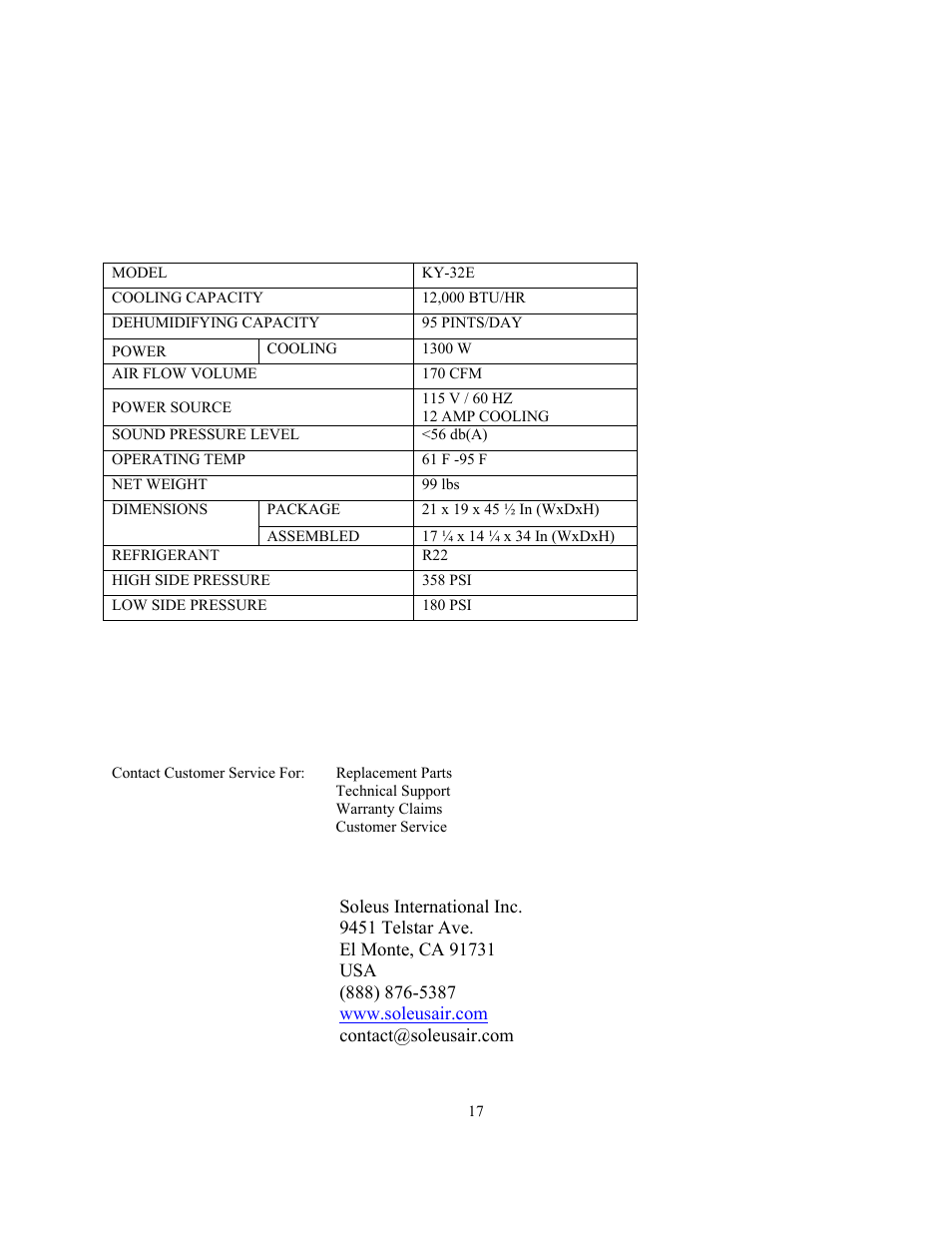 Soleus Air KY-32E User Manual | Page 17 / 18