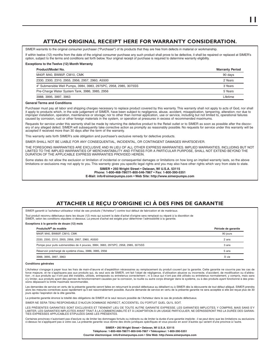 Simer Pumps SMART GEYSER 2330-03 User Manual | Page 11 / 12