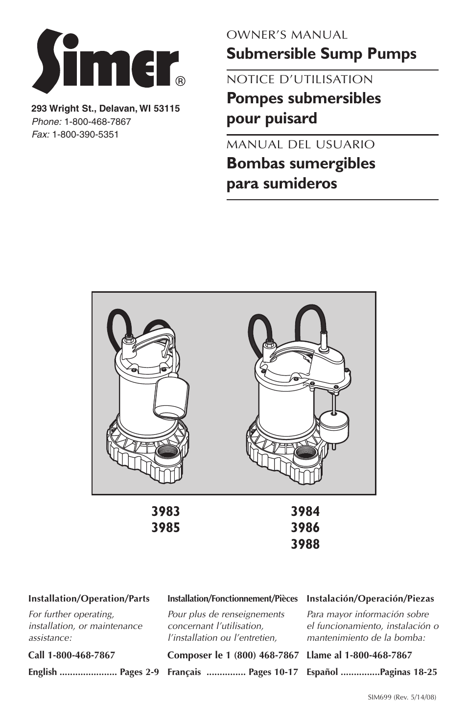 Simer Pumps SIMER 3985 User Manual | 28 pages