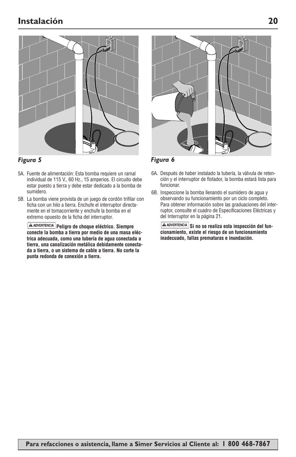 Instalación 20 | Simer Pumps SIMER 3985 User Manual | Page 20 / 28
