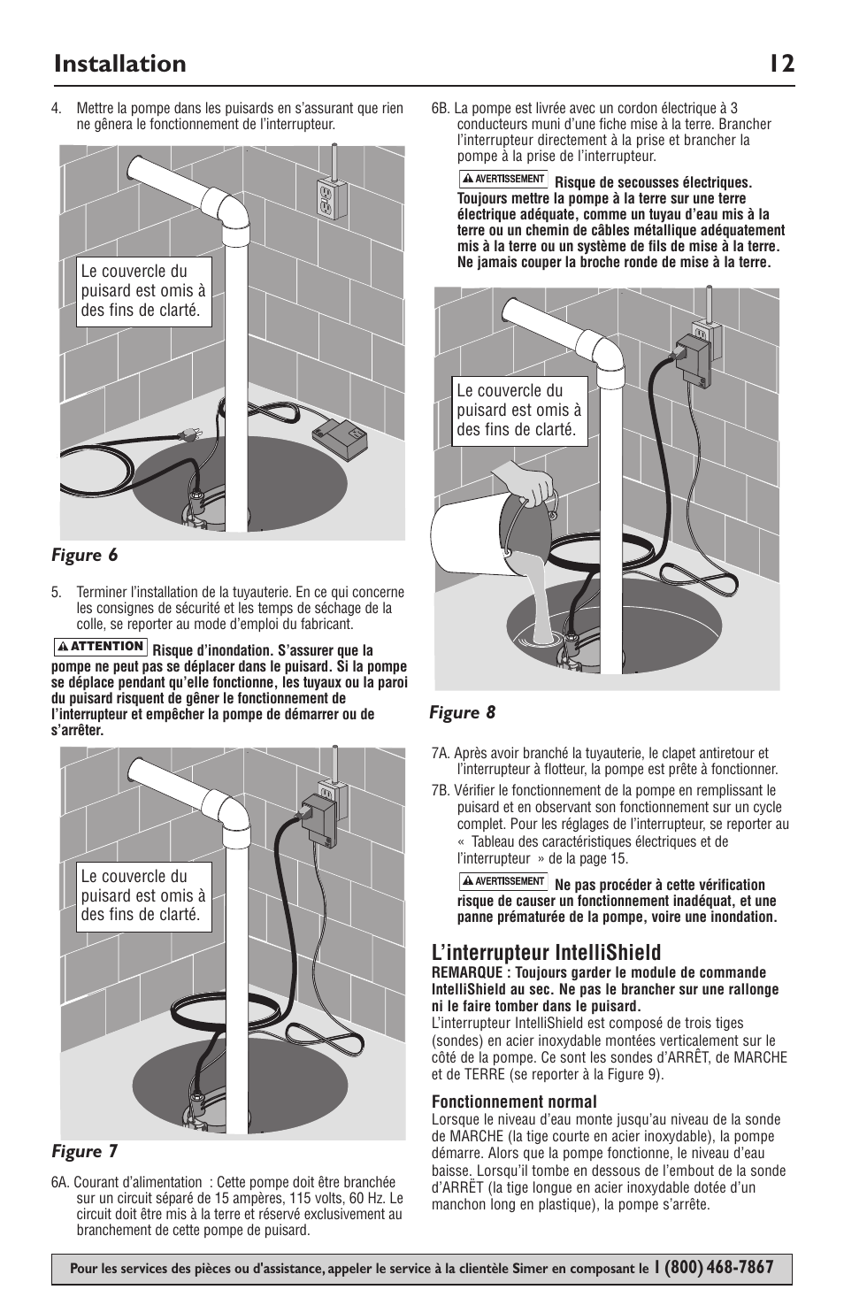 Installation 12, L’interrupteur intellishield | Simer Pumps 3989 User Manual | Page 12 / 28