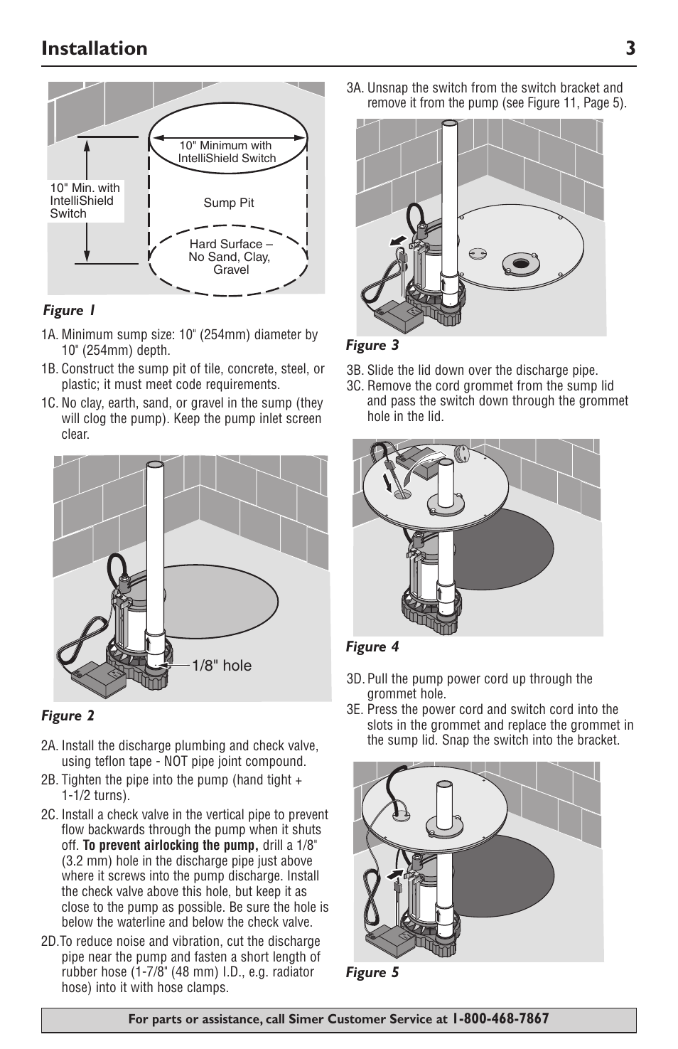 Installation 3 | Simer Pumps 3989 User Manual | Page 3 / 28