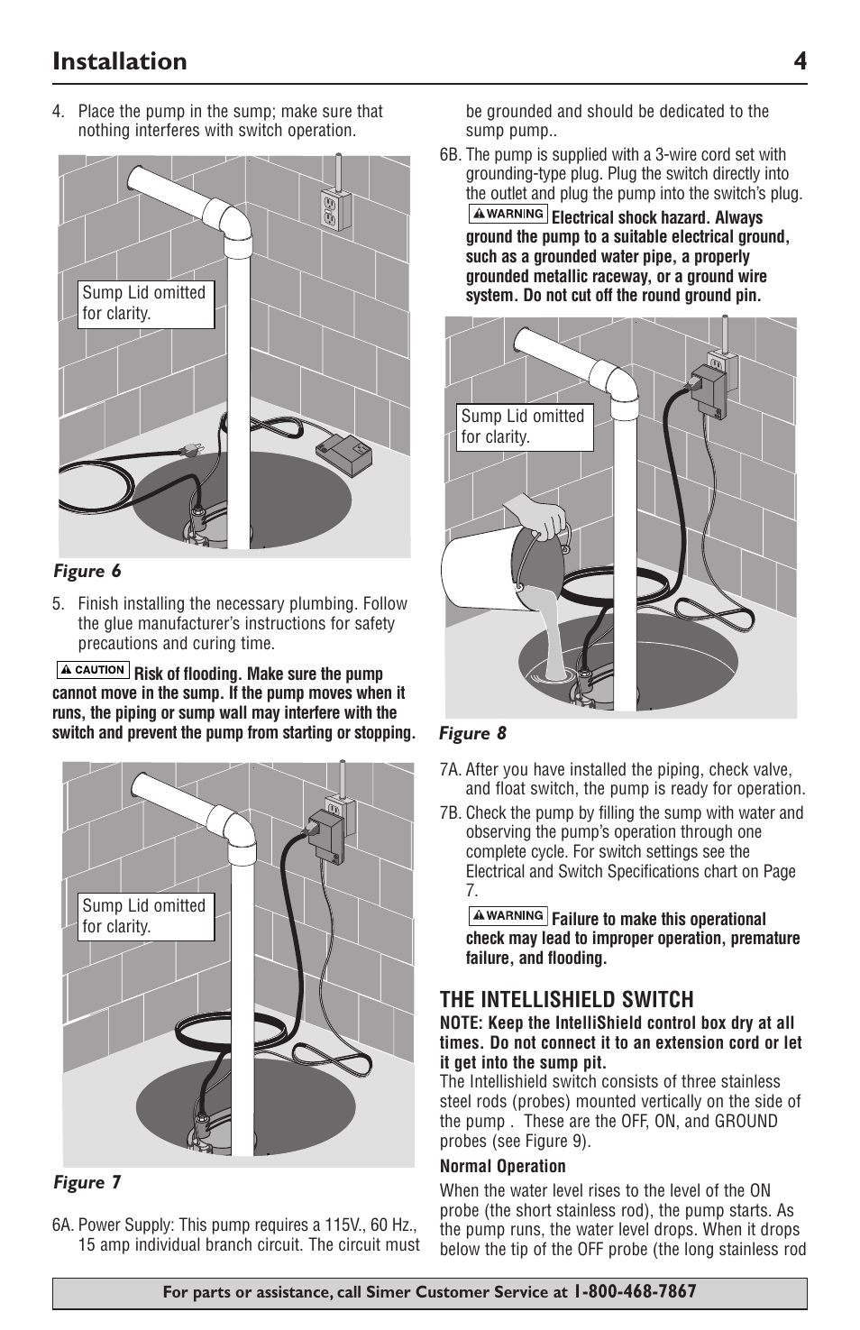 Installation 4, The intellishield switch | Simer Pumps 3989 User Manual | Page 4 / 28