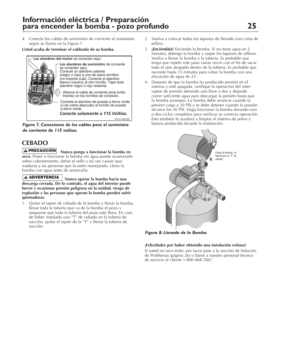 Cebado | Simer Pumps 2803 User Manual | Page 25 / 28