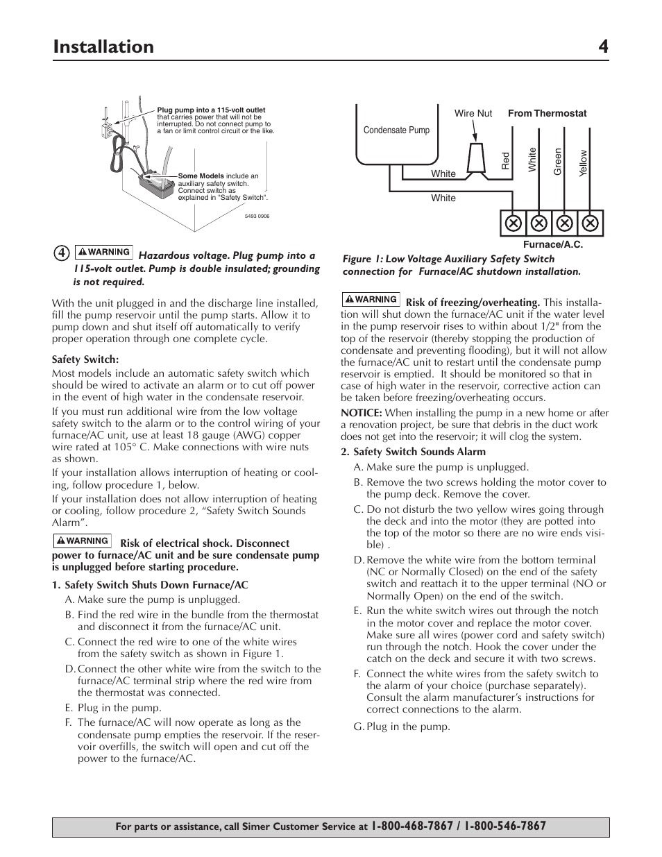 Installation 4 | Simer Pumps Condensate Pump 2520ULST User Manual | Page 4 / 16