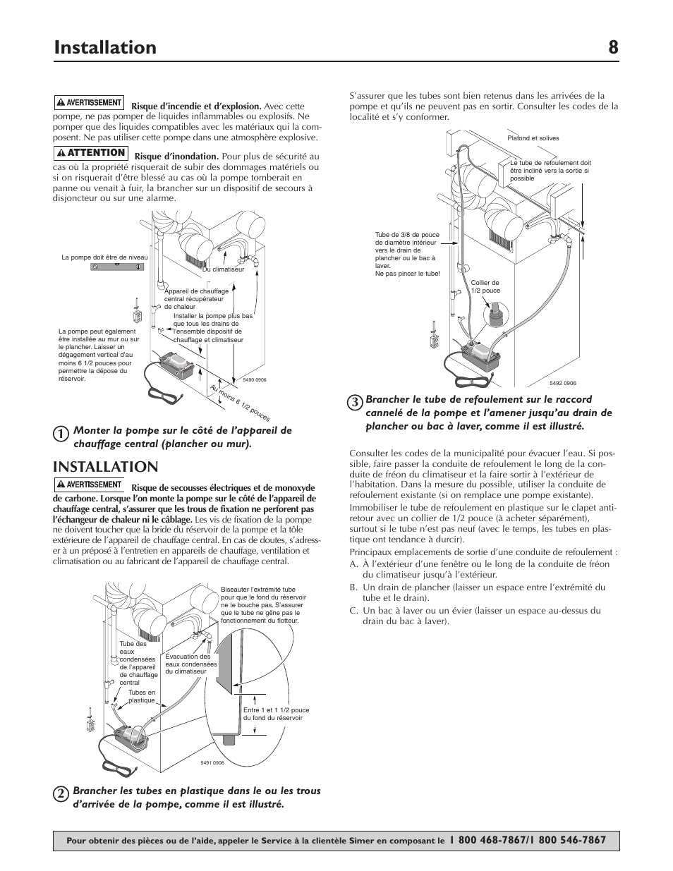 Installation 8, Installation | Simer Pumps Condensate Pump 2520ULST User Manual | Page 8 / 16