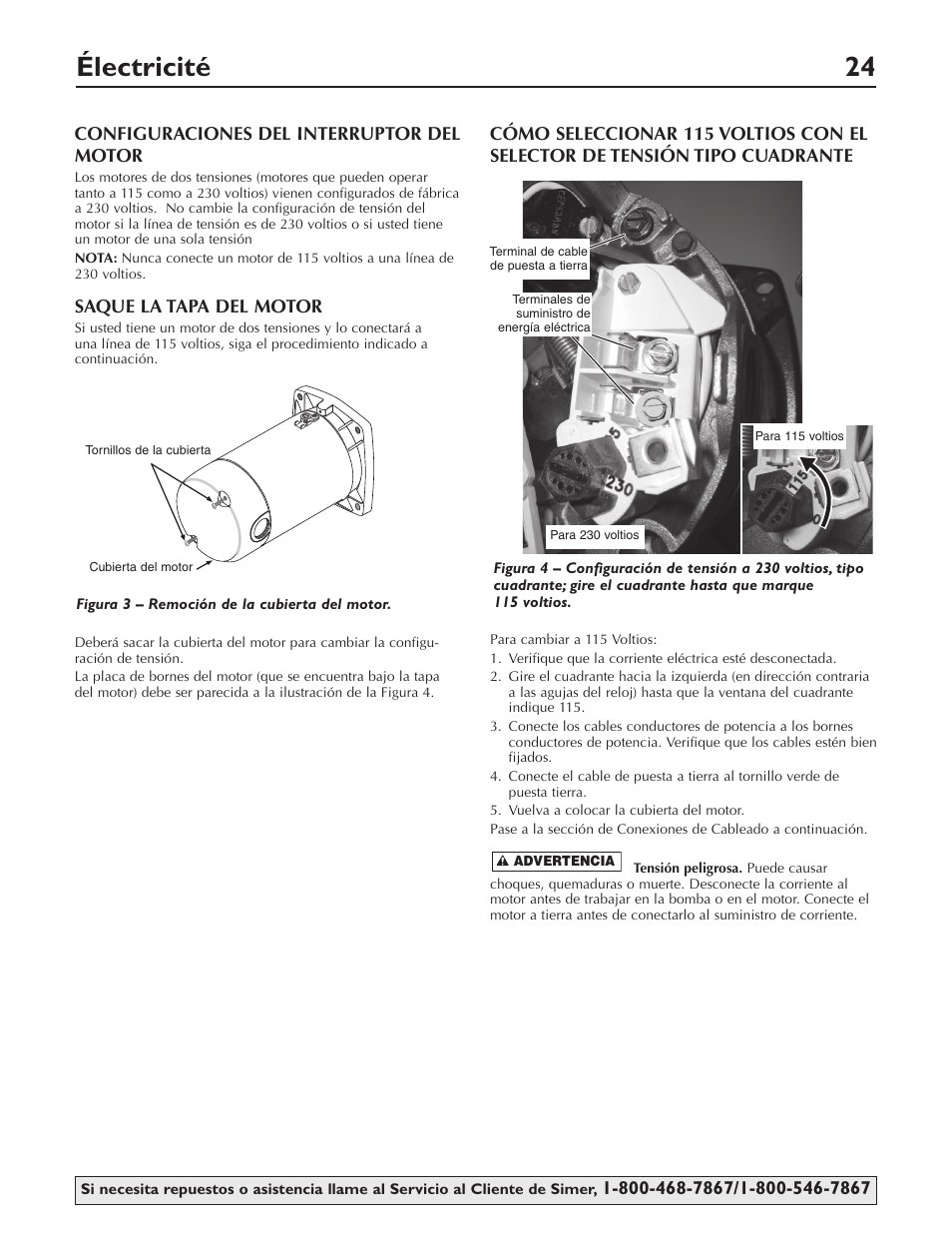 Électricité 24 | Simer Pumps 3415P User Manual | Page 24 / 28