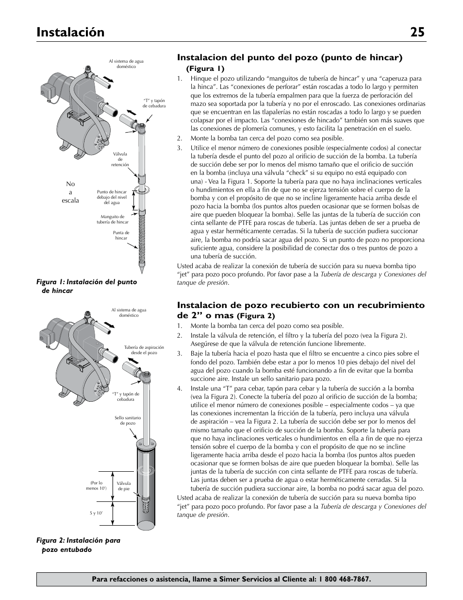 Instalación 25 | Simer Pumps 2806E User Manual | Page 25 / 32