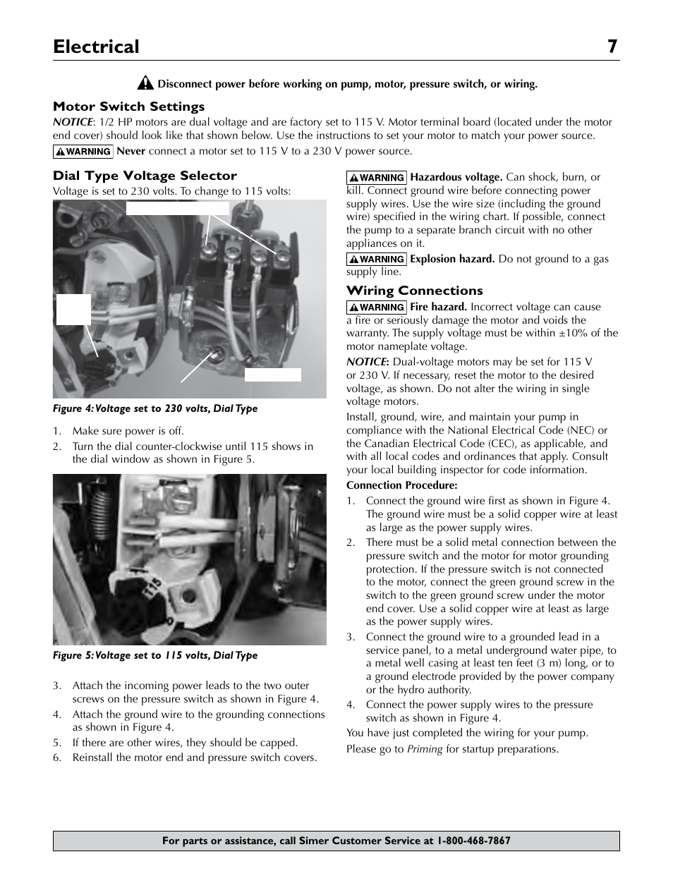 Electrical 7 | Simer Pumps 2806E User Manual | Page 7 / 32