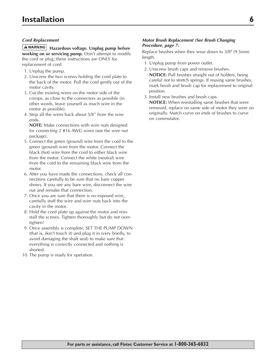 Installation 6 | Simer Pumps 4850C User Manual | Page 6 / 24