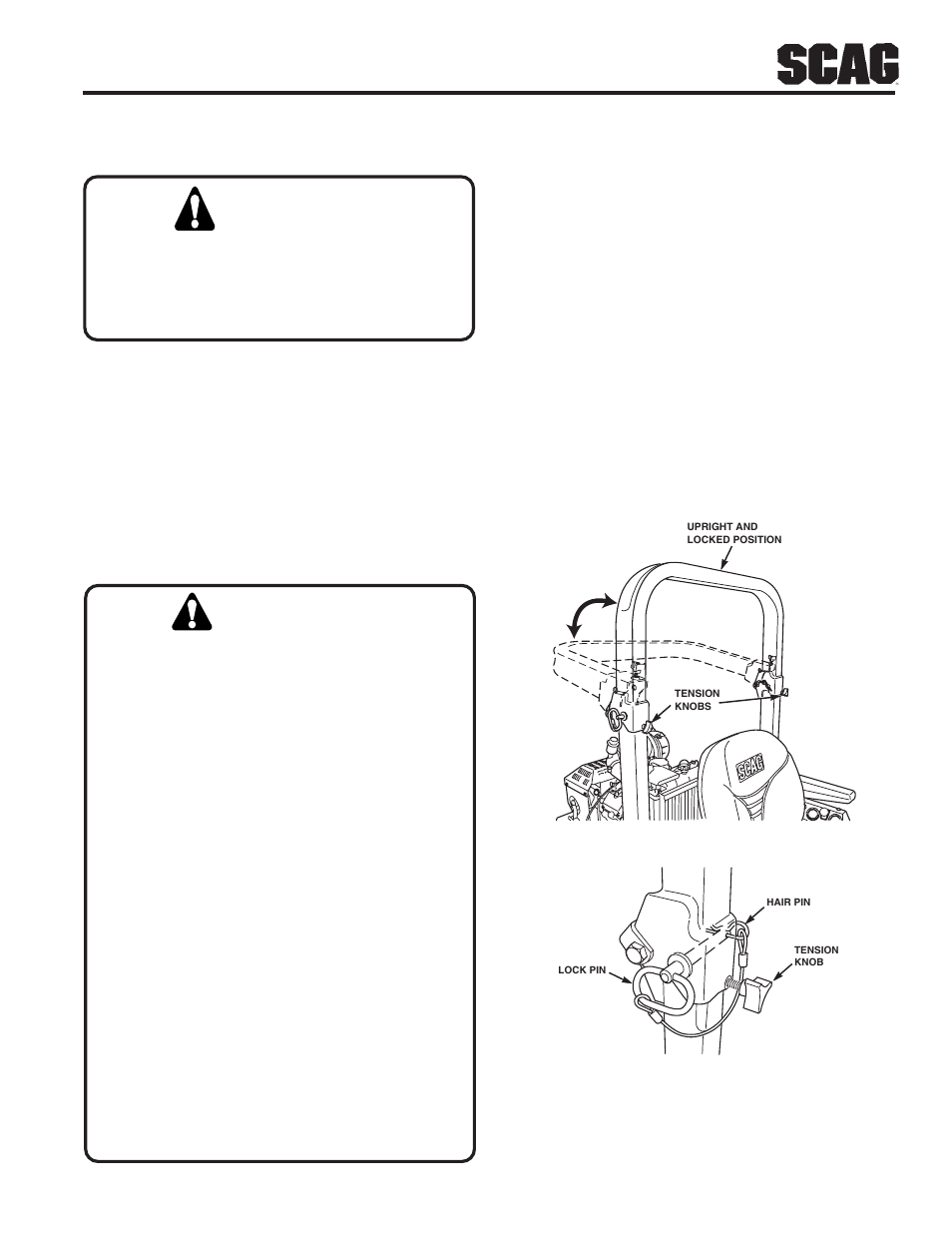 Warning | Scag Power Equipment STT User Manual | Page 11 / 129