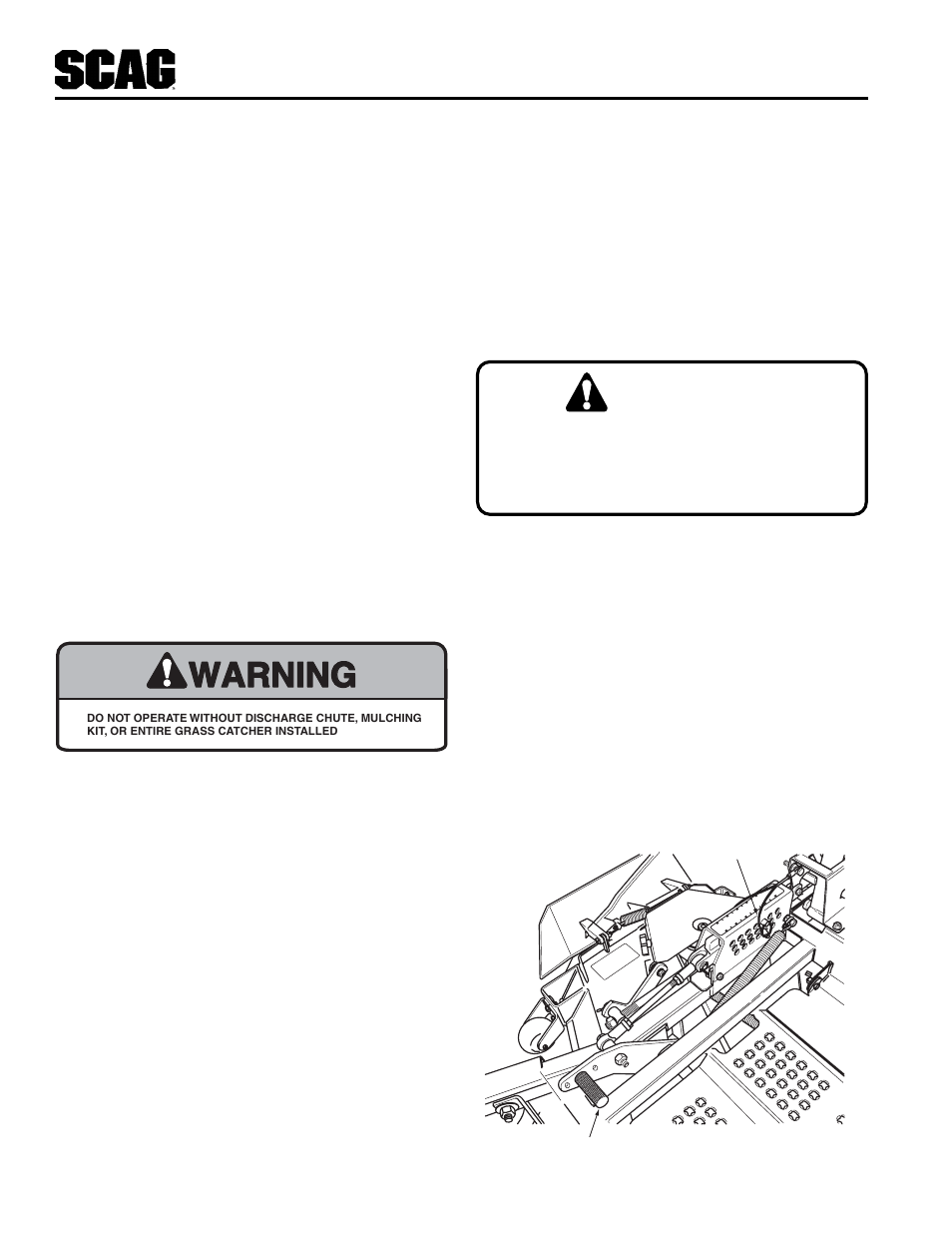 Warning, 11 moving mower with engine stopped, 12 recommendations for mowing | 13 adjusting cutting height | Scag Power Equipment STT User Manual | Page 22 / 129