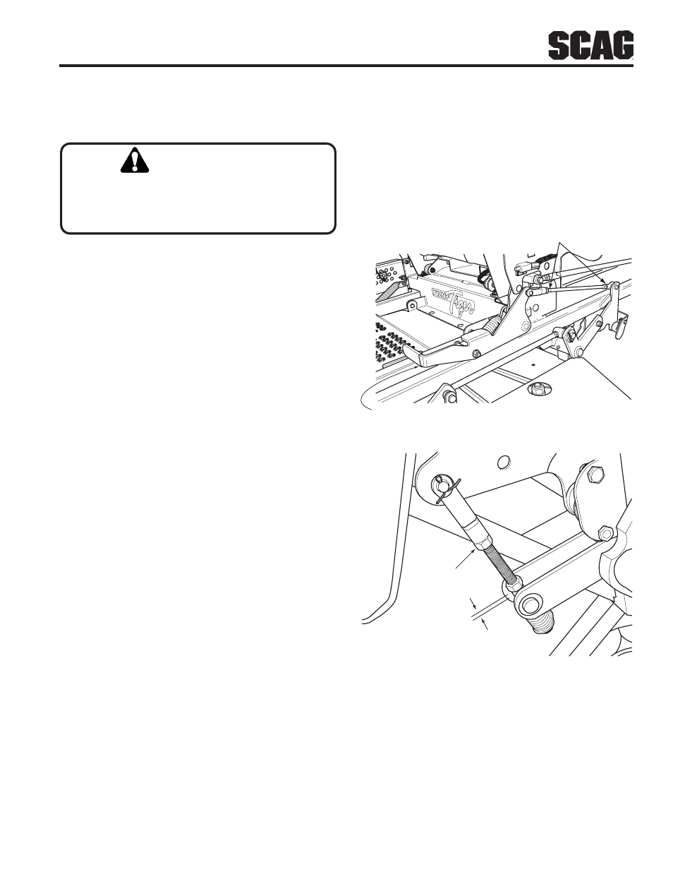 Warning, Adjustments | Scag Power Equipment STT User Manual | Page 27 / 129