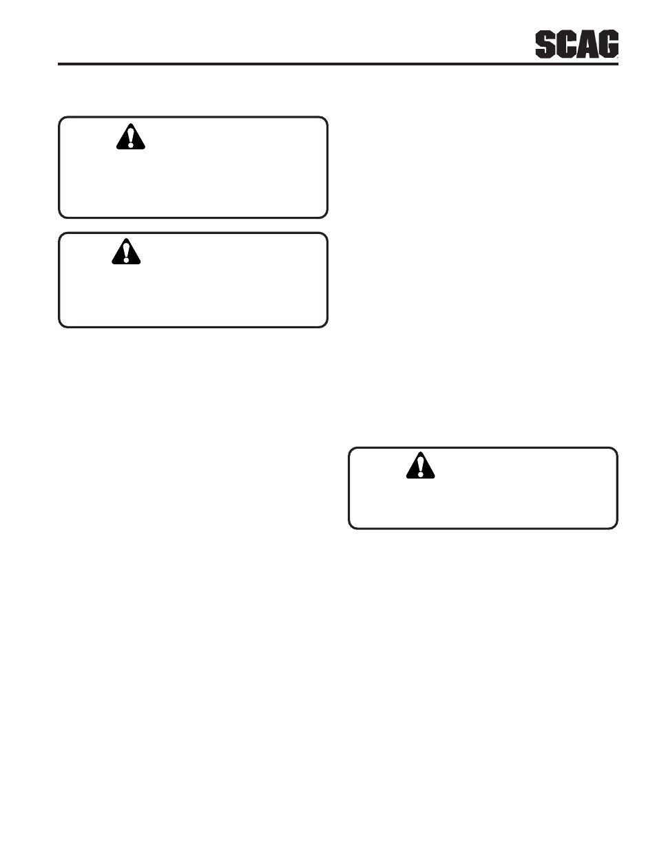 Warning, Caution | Scag Power Equipment STT User Manual | Page 29 / 129