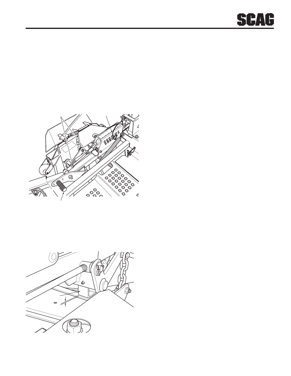 Cutter deck height, Custom-cut baffle adjustment | Scag Power Equipment STT User Manual | Page 31 / 129