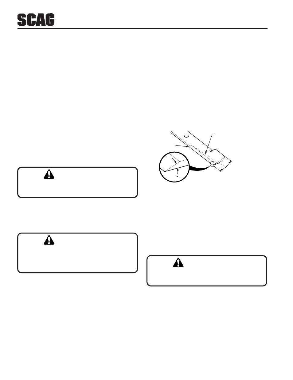 Warning | Scag Power Equipment STT User Manual | Page 40 / 129