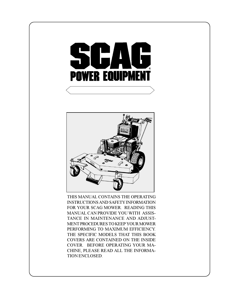 Scag Power Equipment SWZ User Manual | 36 pages