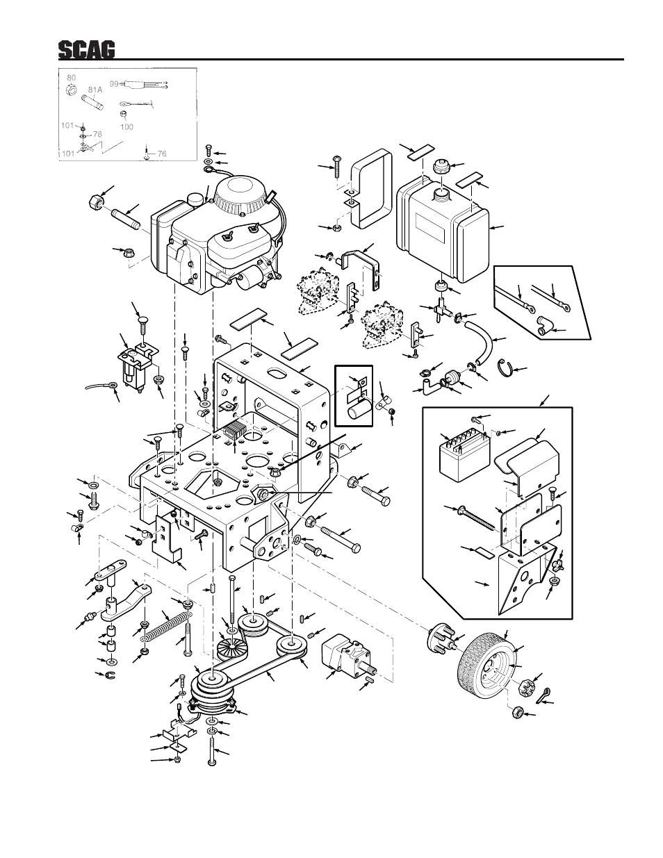 Engine deck | Scag Power Equipment SWZ User Manual | Page 21 / 36