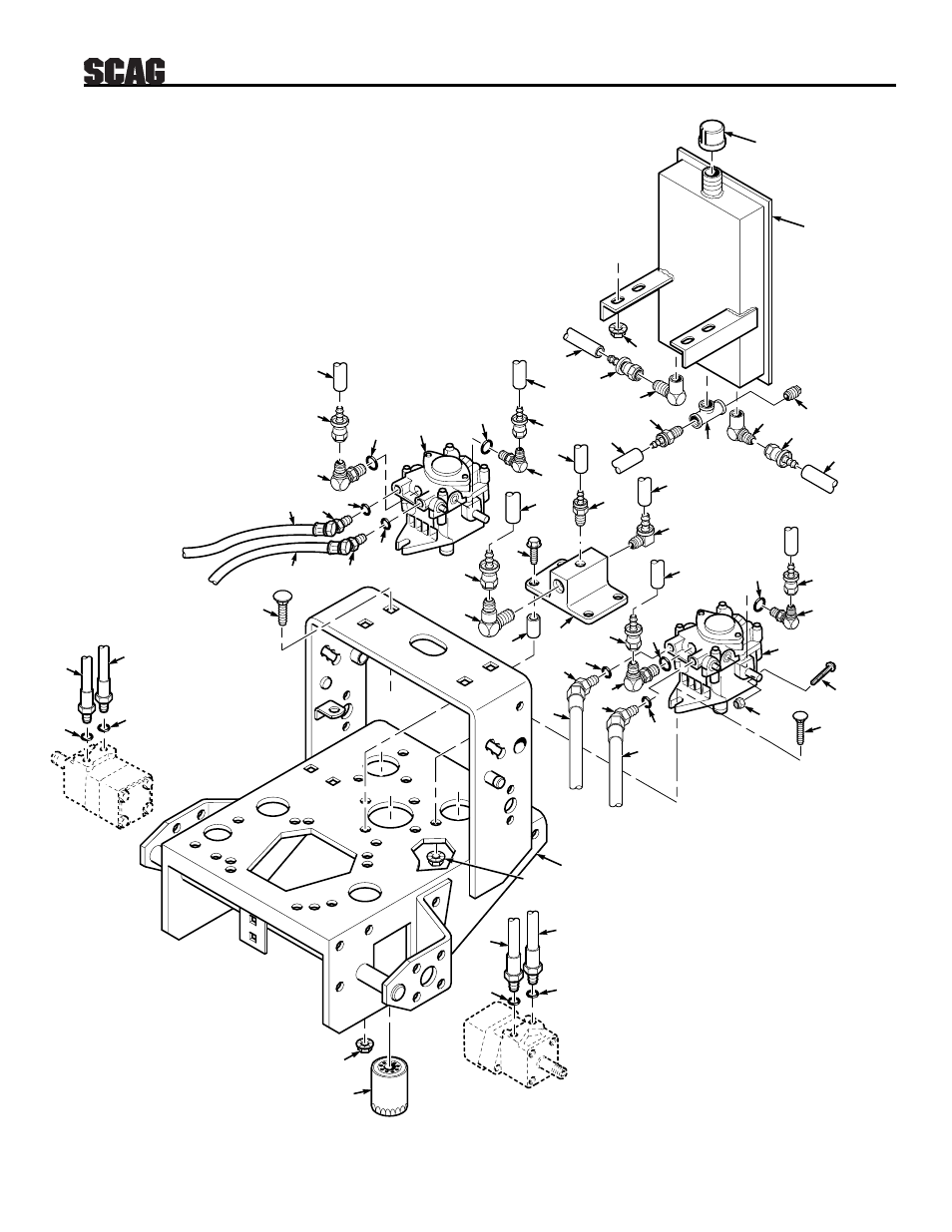 Hydraulic assembly | Scag Power Equipment SWZ User Manual | Page 25 / 36