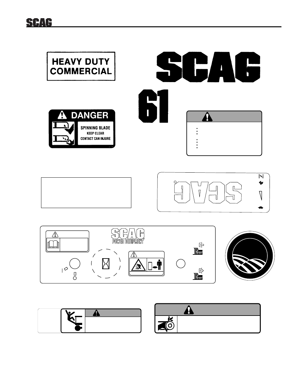Warning, Made, Replacement decals & information | Scag Power Equipment SWZ User Manual | Page 33 / 36