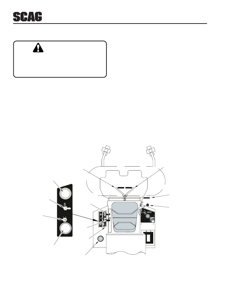 Caution, Operating instructions, 1 controls and instrument identification | Figure 4-1 controls and instruments | Scag Power Equipment STR User Manual | Page 14 / 84